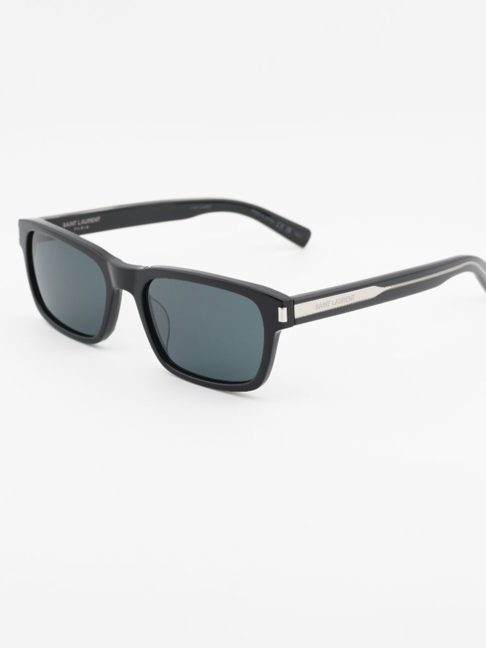 Saint Laurent SL662 001 Sunglasses Black Rectangle Frame, Black Lenses